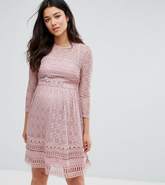 Короткое приталенное кружевное платье ASOS Maternity PREMIUM - Фиолетовый