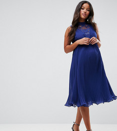 Платье без рукавов с кружевной вставкой ASOS Maternity - Темно-синий