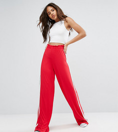 Брюки с широкими штанинами и полоской по бокам ASOS TALL - Красный