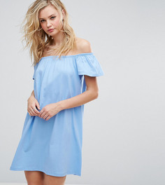 Платье мини с открытыми плечами ASOS TALL - Синий