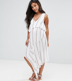 Двухслойное платье в полоску ASOS Maternity - Белый