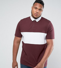 Длинная бордовая футболка-поло ASOS PLUS - Красный