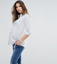 Рубашка в полоску с длинными рукавами Mamalicous - Мульти Mama.Licious