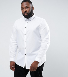 Белая рубашка классического кроя с контрастными пуговицами ASOS PLUS - Белый