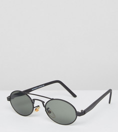Круглые солнцезащитные очки с планкой над переносицей Reclaimed Vintage - Черный