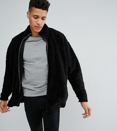Оверсайз-куртка с отделкой борг ASOS TALL - Черный