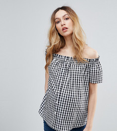 Топ в клетку с широким вырезом New Look Maternity - Синий