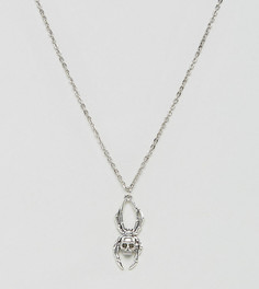 Ожерелье с подвеской в форме паука Reclaimed Vintage Inspired - Серебряный