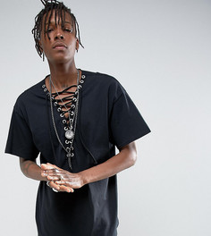 Оверсайз-футболка со шнуровкой Reclaimed Vintage - Черный