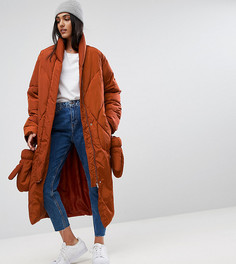 Дутая куртка с варежками ASOS TALL - Красный
