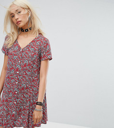 Чайное платье на пуговицах с цветочным принтом Reclaimed Vintage Inspired - Красный