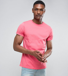 Розовая футболка с отворотами на рукавах ASOS TALL - Розовый