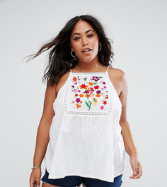 Топ с вышивкой и кисточками ASOS CURVE - Белый