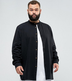 Черная удлиненная джинсовая рубашка классического кроя ASOS PLUS - Черный