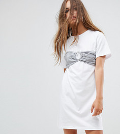 Oversize платье-футболка с лифом Urban Bliss Petite - Белый