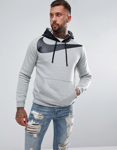 Серый худи с большим логотипом-галочкой Nike 861714-063 - Серый