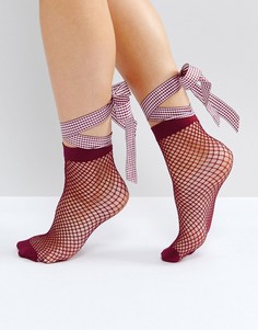 Сетчатые носки с бантом ASOS - Фиолетовый