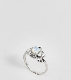 Серебряное кольцо с дизайном в виде листьев с опалом Regal Rose - Серебряный