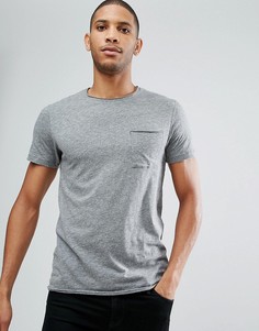 Хлопковая футболка Selected Homme - Светло-серый