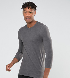 Серая обтягивающая футболка с рукавами длиной 3/4 ASOS TALL - Серый