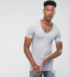 Серая обтягивающая футболка ASOS TALL - Серый