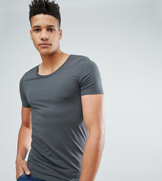 Серая обтягивающая футболка ASOS TALL - Серый