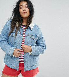Куртка с воротником из искусственного меха Levis Plus - Синий
