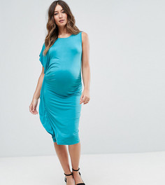Платье миди с драпировкой ASOS Maternity - Зеленый
