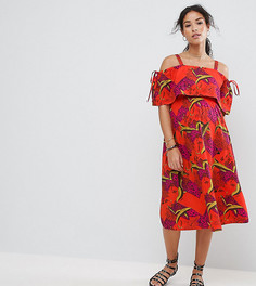 Платье с тропическим принтом и открытыми плечами ASOS Maternity - Мульти
