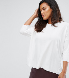 Свободный трикотажный топ с рукавами 3/4 Junarose - Белый