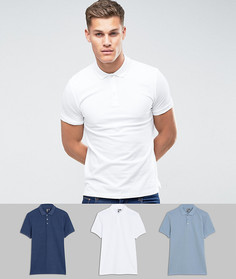 3 поло из пике ASOS - СКИДКА - Мульти