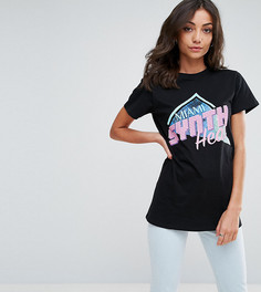 Футболка с принтом в стиле 80-х ASOS TALL - Черный