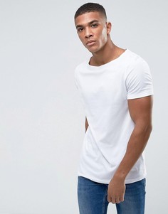 Белая футболка с вырезом лодочкой ASOS - Белый