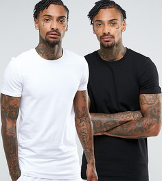 2 длинные облегающие футболки с круглым вырезом ASOS - СКИДКА - Мульти