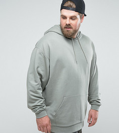 Свободный длинный худи ASOS PLUS - Зеленый