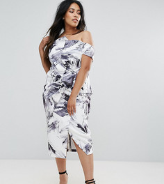 Платье с мраморным принтом ASOS CURVE - Мульти