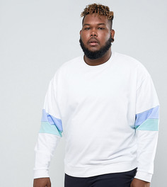 Свитшот оверсайз со вставками на рукавах ASOS PLUS - Белый