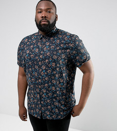 Рубашка классического кроя с цветочным принтом ASOS PLUS - Черный
