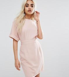 Тканое платье мини с V-образным вырезом сзади ASOS PETITE - Розовый