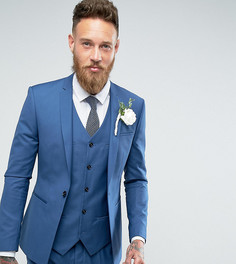 Синий приталенный пиджак с ровным краем Noak Wedding - Синий
