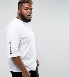 Оверсайз-футболка с принтом на рукаве ASOS PLUS - Белый