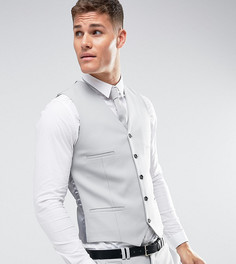 Светло-серый свадебный жилет скинни Noak - Серый