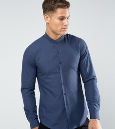 Приталенная рубашка с воротником в рубчик Noak - Темно-синий