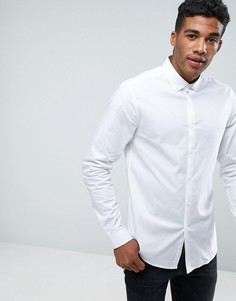 Белая приталенная рубашка с воротником на пуговицах ASOS - Белый
