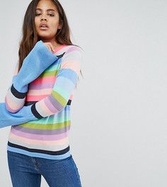 Джемпер в разноцветную полоску с расклешенными рукавами ASOS TALL - Мульти