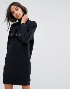 Платье с воротником поло и логотипом Calvin Klein Jeans - Черный
