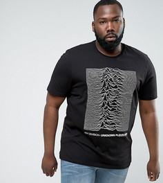 Длинная футболка с принтом Joy Division ASOS PLUS - Черный