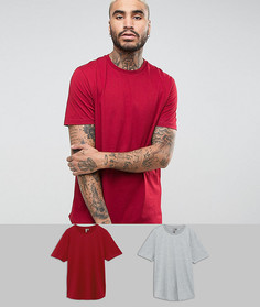2 длинных футболки с закругленными краями ASOS - Мульти
