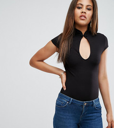 Боди с короткими рукавами и воротником ASOS TALL - Черный