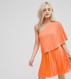 Плиссированное платье мини на одно плечо ASOS PETITE - Мульти